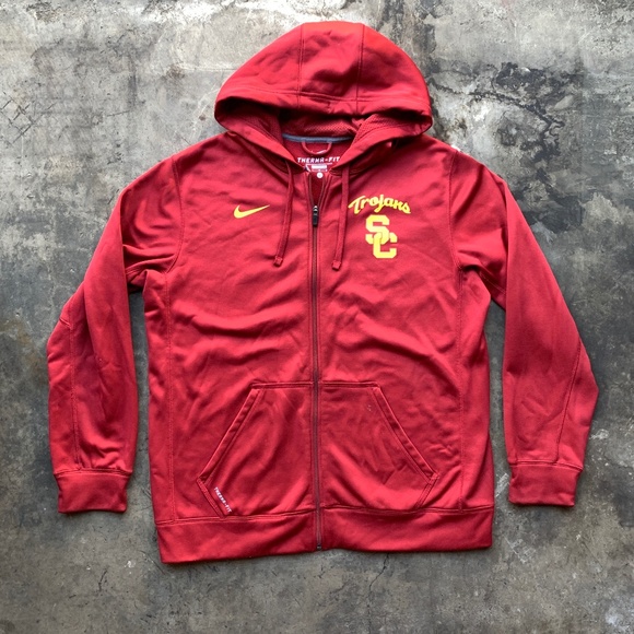 Nike USC Trojans Therma-Fit Zip Up Hoodie Football SC Run Game Tailgate Winter - Picture 1 of 13